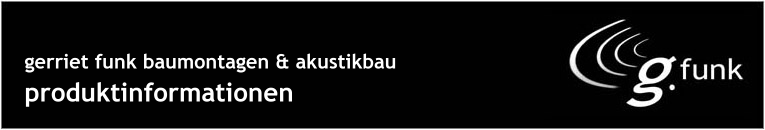 Header + Logo der Firma Gerriet Funk Baumontagen und Akustikbau, Berlin